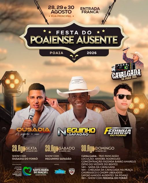 Festa dos Poaienses Ausentes terá três dias de programação em Poaia