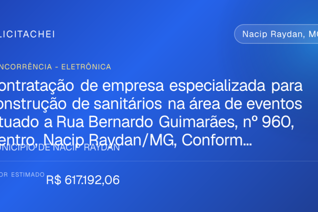 Nacip Raydan licita sanitários para a área municipal de eventos