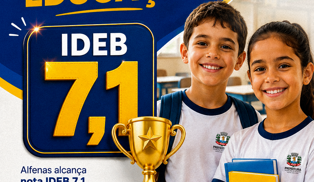 Rede municipal de Alfenas alcança Ideb 7,1 nos anos iniciais